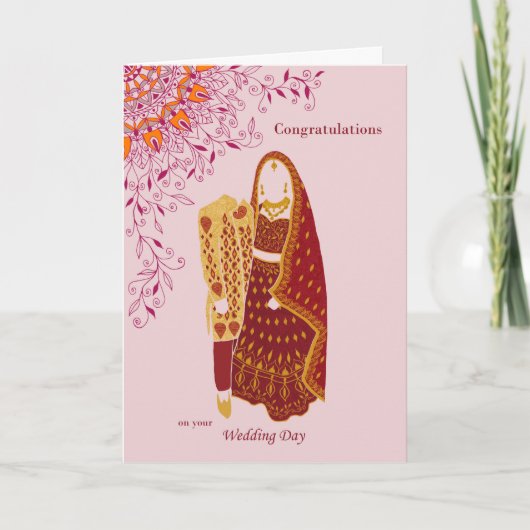 インドの結婚式おめでとうございます カード (正面)