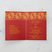 インドの結婚式によって折られるカード招待状 招待状 (内部)