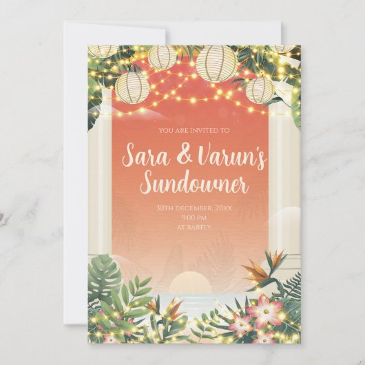 インドの結婚式のアフターパーティーの招待状（デジタル） 招待状 (正面)