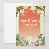 インドの結婚式のアフターパーティーの招待状（デジタル） 招待状 (正面/裏面)