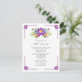 インドの結婚式のゲスト詳細 - 紫の蓮の花 エンクロージャーカード (スタンド正面)