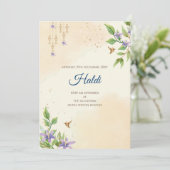 インドの結婚式のデジタルハルディの招待状とインドの結婚式のカード 招待状 (スタンド正面)
