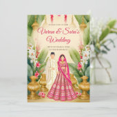 インドの結婚式の招待状 & インドの結婚式のカード 招待状 (スタンド正面)