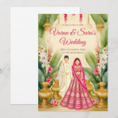 インドの結婚式の招待状 & インドの結婚式のカード 招待状 (正面/裏面)