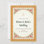 インドの結婚式の招待状　デジタルヒンズー教の招待状 招待状 (正面)