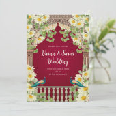 インドの結婚式の招待状 デジタルヒンズー教の招待状 招待状 (スタンド正面)