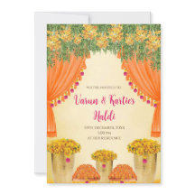 インドの結婚式の招待状 ハルディ式の招待状