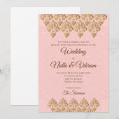 インドの結婚式の招待状 & ヒンズー教の結婚式の招待状 招待状 (正面/裏面)