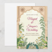 インドの結婚式の招待状 & ヒンドゥー教の結婚式のカード 招待状 (正面/裏面)
