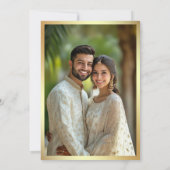 インドの結婚式の赤い金色の曼荼羅の写真 セーブザデート (裏面)