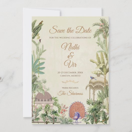 インドの結婚式のSave the dateのデジタル招待状 セーブザデート (正面)