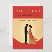 インドの結婚式のSave The Dateカード セーブザデート (正面)