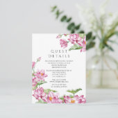 インドの結婚式ゲスト詳細 - ロータスフラワー エンクロージャーカード (スタンド正面)