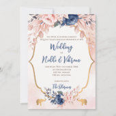 インドの結婚式招待状 & ヒンズー教の結婚式カード 招待状 (正面)