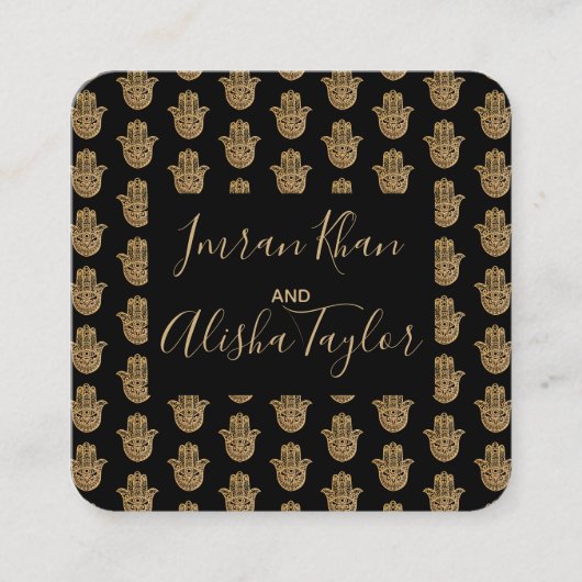 インドの結婚式 ゴールドハムサ ヘンナ 発表 エンクロージャーカード (正面)