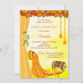 インドの結婚式 ハルディ式 招待状 (正面)