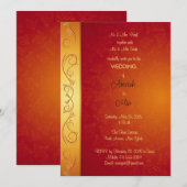 インドの結婚式 マロンとゴールドの招待状 招待状 (正面/裏面)