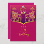 インドの結婚式 招待状 (正面/裏面)