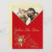 インドの結婚式-日付カードを救って下さい セーブザデート (正面/裏面)