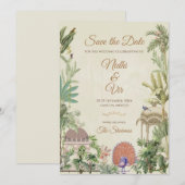 インドの結婚式 Save the date 招待状 デジタル (正面/裏面)