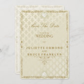 インドの結婚式III -日付カードを救って下さい セーブザデート (正面/裏面)