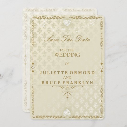 インドの結婚式III -日付カードを救って下さい セーブザデート (正面/裏面)