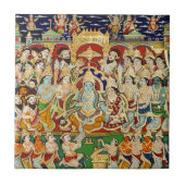 インドの絵を描くSRI RAMA DURBAR タイル (正面)