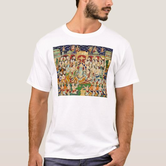 インドの絵を描くSRI RAMA DURBAR Tシャツ (正面)
