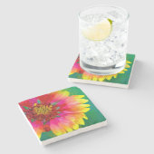 インドの総括的な花の芸術的な演出 ストーンコースター (横)