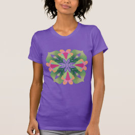 インドの花の抽象的な幾何学的水彩画 Tシャツ