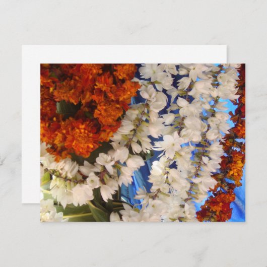 インドの花の花輪 招待状 (正面/裏面)