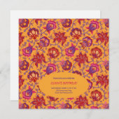 インドの花の誕生日 招待状 (正面/裏面)