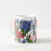 インドの花をモチーフにしたパーソナライズデザイン コーヒーマグカップ (正面左)