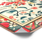 インドの花卉芸術プリント植物鳥 ポスター (角)