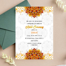 インドの花婿ハルディセレモニー 招待状