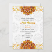インドの花婿ハルディセレモニー 招待状 (正面)