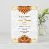 インドの花婿ハルディセレモニー 招待状 (スタンド正面)