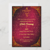 インドの花嫁ハルディセレモニー ヒンズー教カップル ロイヤル 招待状 (正面)