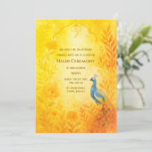 インドの花嫁 ハルディ式 ピーコック フラワー 招待状 (スタンド正面)