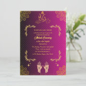 インドの花嫁 メヘンディ セレモニー ガネーシャ 招待状 (スタンド正面)