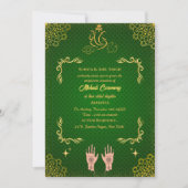 インドの花嫁 メヘンディ セレモニー ガネーシャ 招待状 (正面)