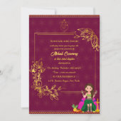 インドの花嫁 メヘンディ セレモニー ゴールデン エレメント ガネーシャ 招待状 (正面)