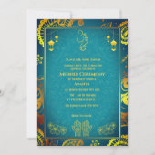 インドの花嫁 メヘンディ セレモニー ゴールデン デザイン 招待状 (正面)