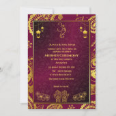 インドの花嫁 メヘンディ セレモニー ゴールデン デザイン 招待状 (正面)
