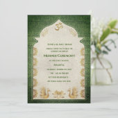 インドの花嫁 メヘンディ セレモニー ペアック デザイン 招待状 (スタンド正面)