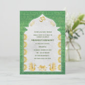 インドの花嫁 メヘンディ セレモニー ペアック デザイン 招待状 (スタンド正面)