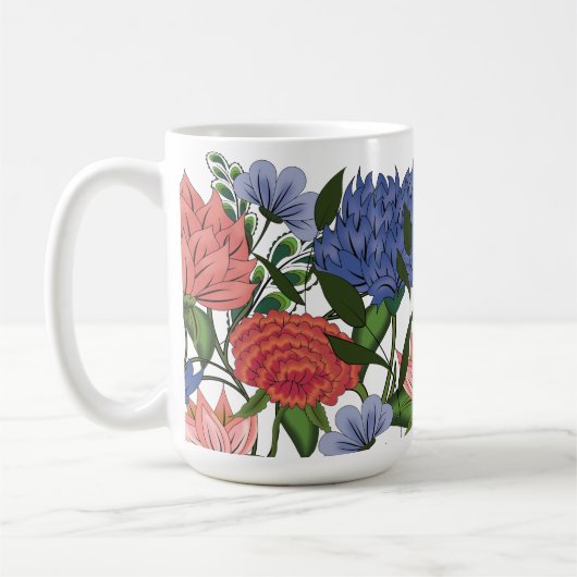 インドの花 — コーヒーマグカップ (左)