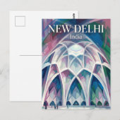インドの蓮の寺院 ポストカード (正面/裏面)
