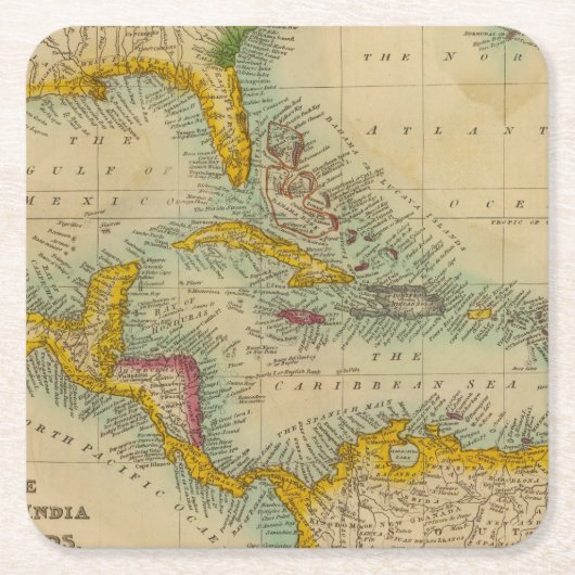 インドの西の島 スクエアペーパーコースター (正面)