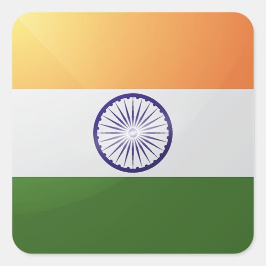 インドの角光沢フラグ スクエアシール (正面)